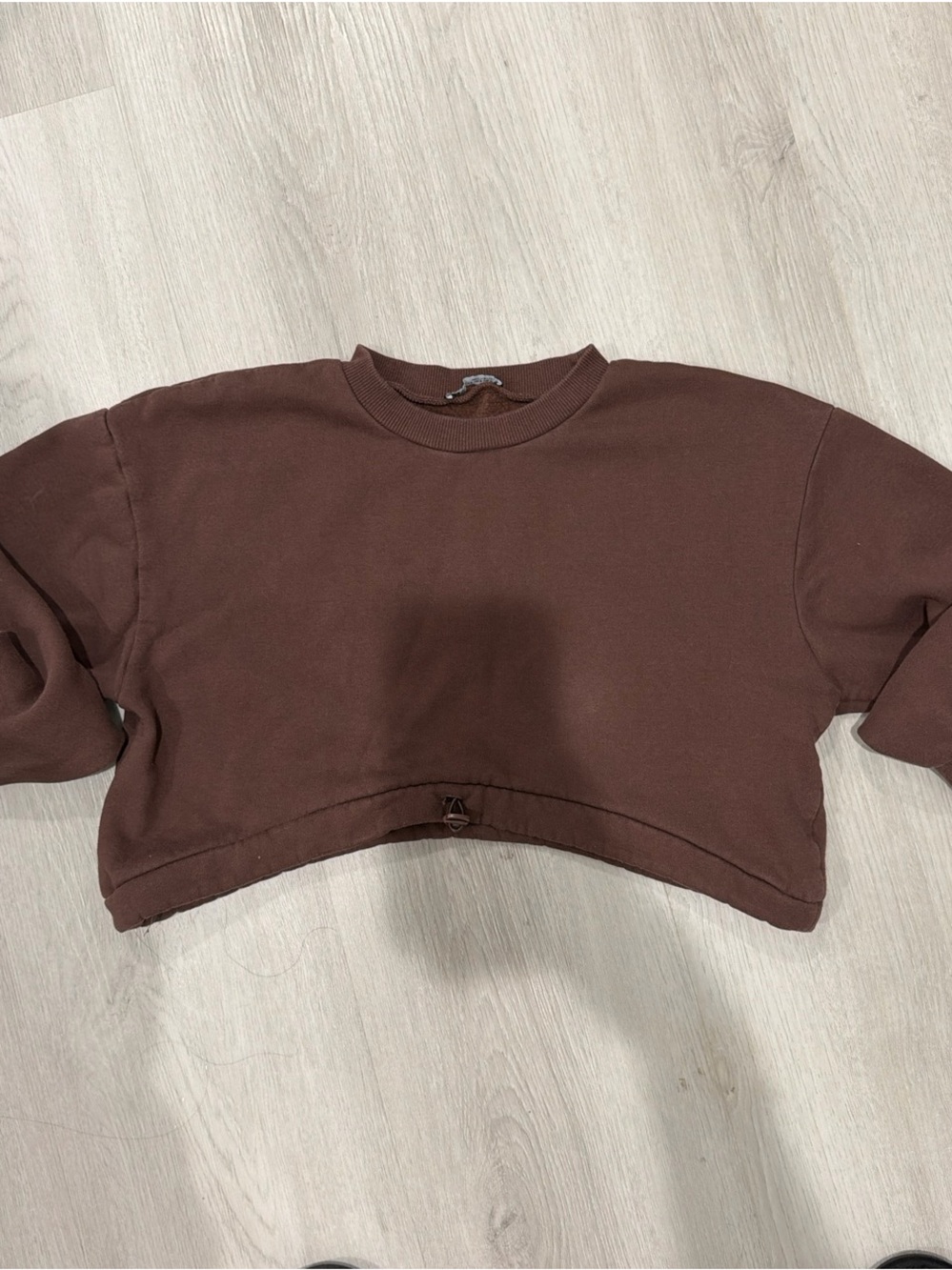 Women's Brown Cropped Sweatshirt